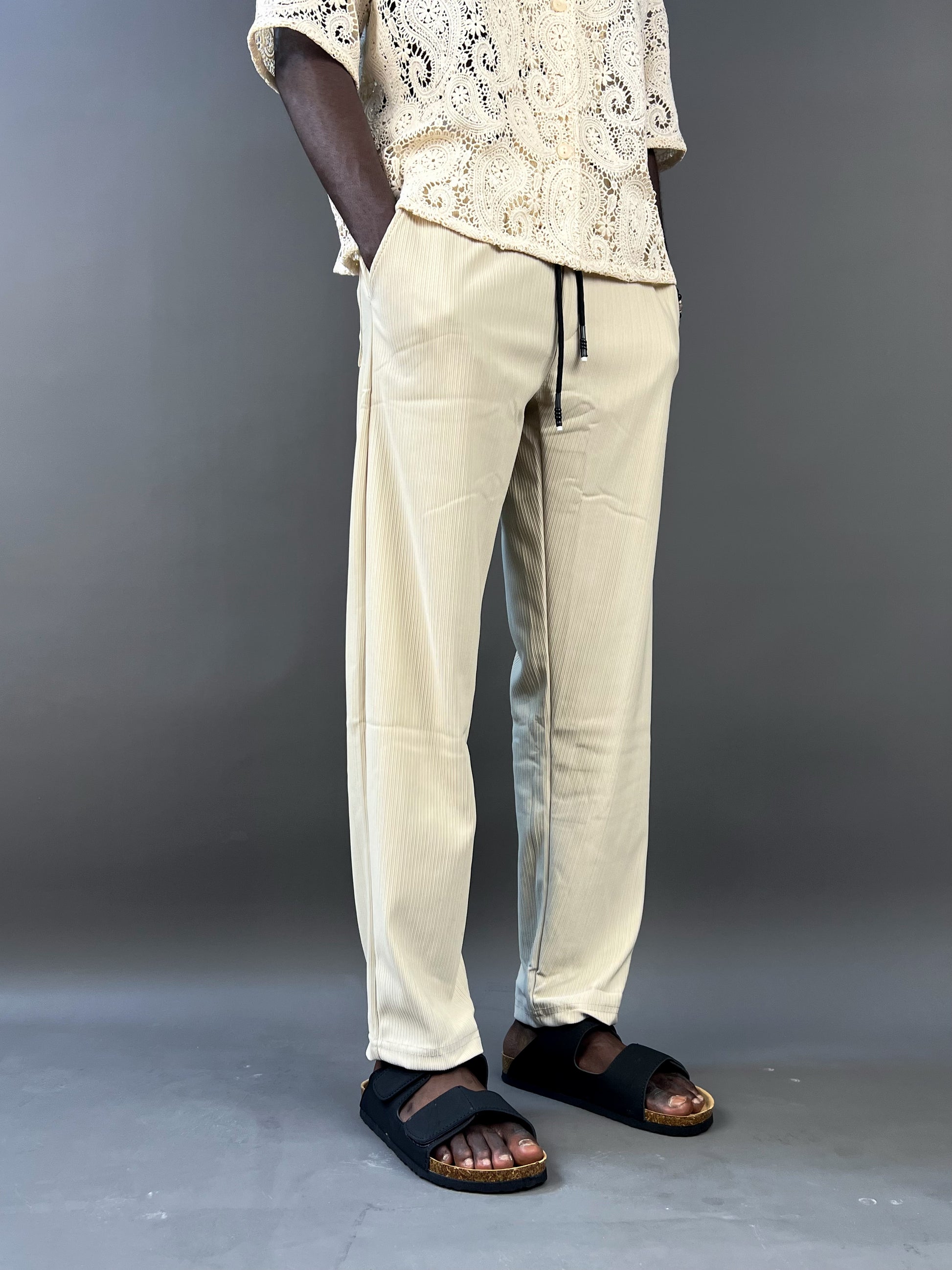 ZARA PLEATED PANTS IN BEIGE Garmisland