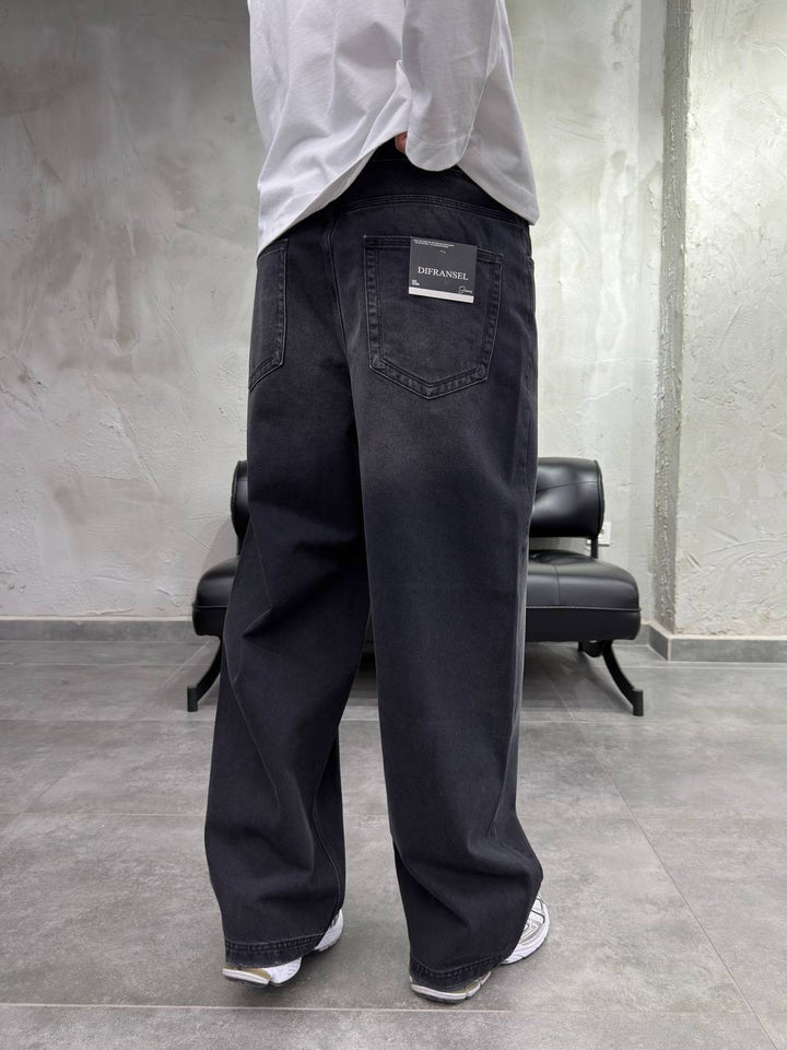 Difransel baggy jeans in washed charcoal