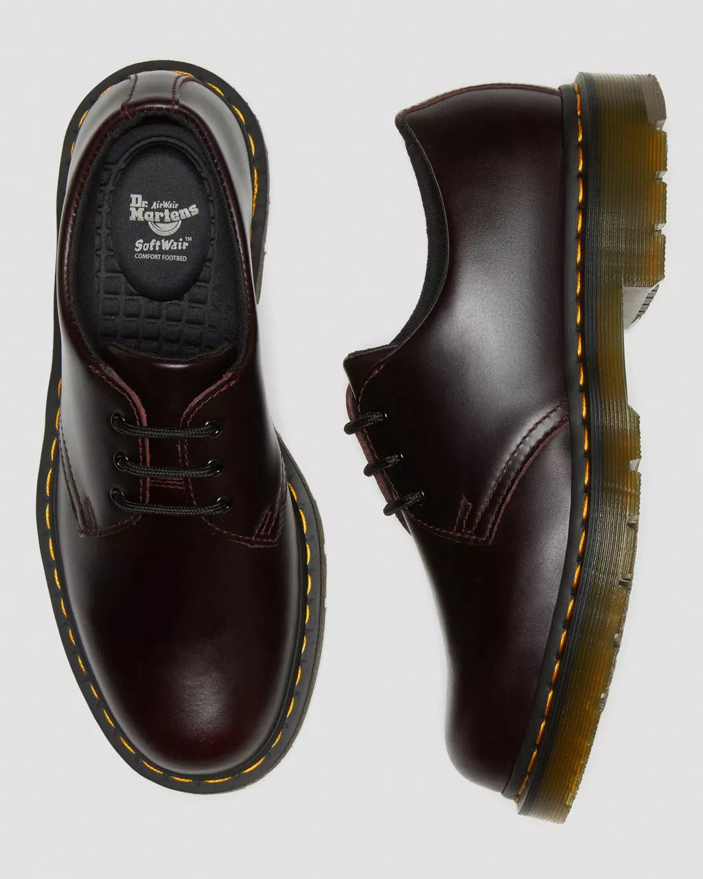 DR MARTENS Slip Resistant Leather Oxford Shoes in Oxblood
