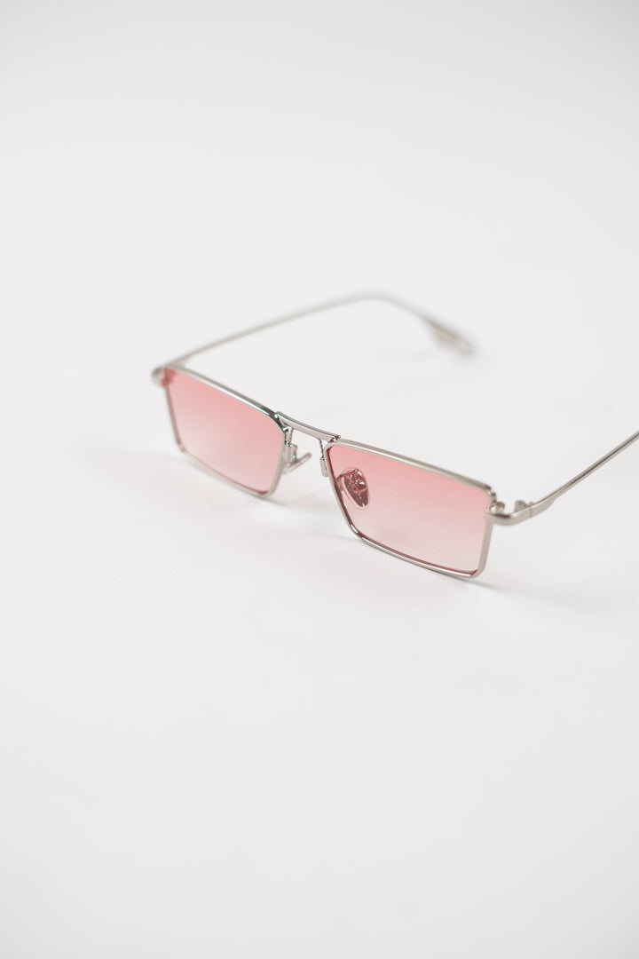 Pink zombie Lens Slim Rectangular Aviator Sun glasses