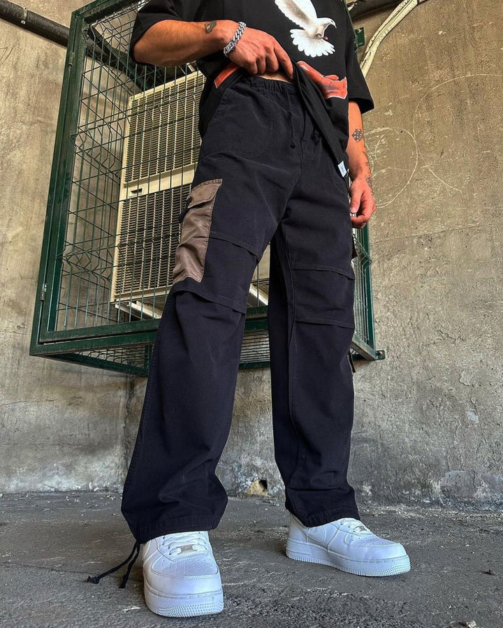 Difransel Multi Pocket cargo pants in black