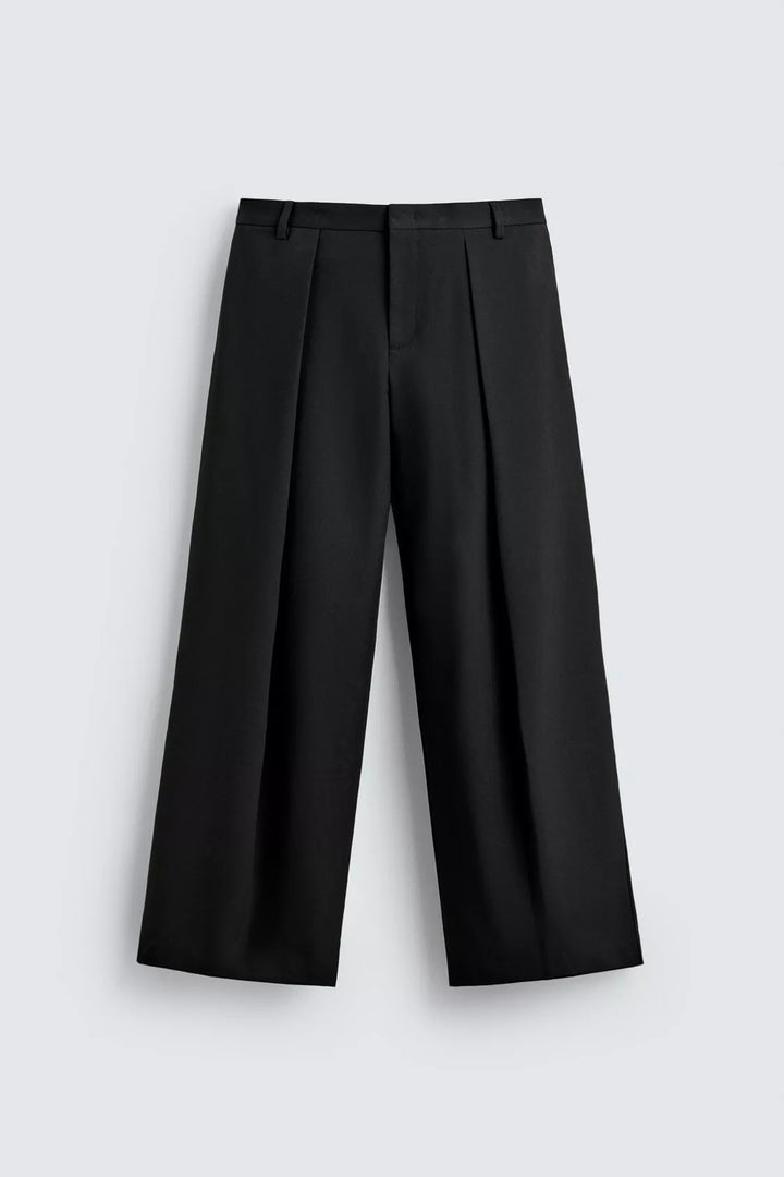 Garm Island Pleated Wide Leg Pants in Black