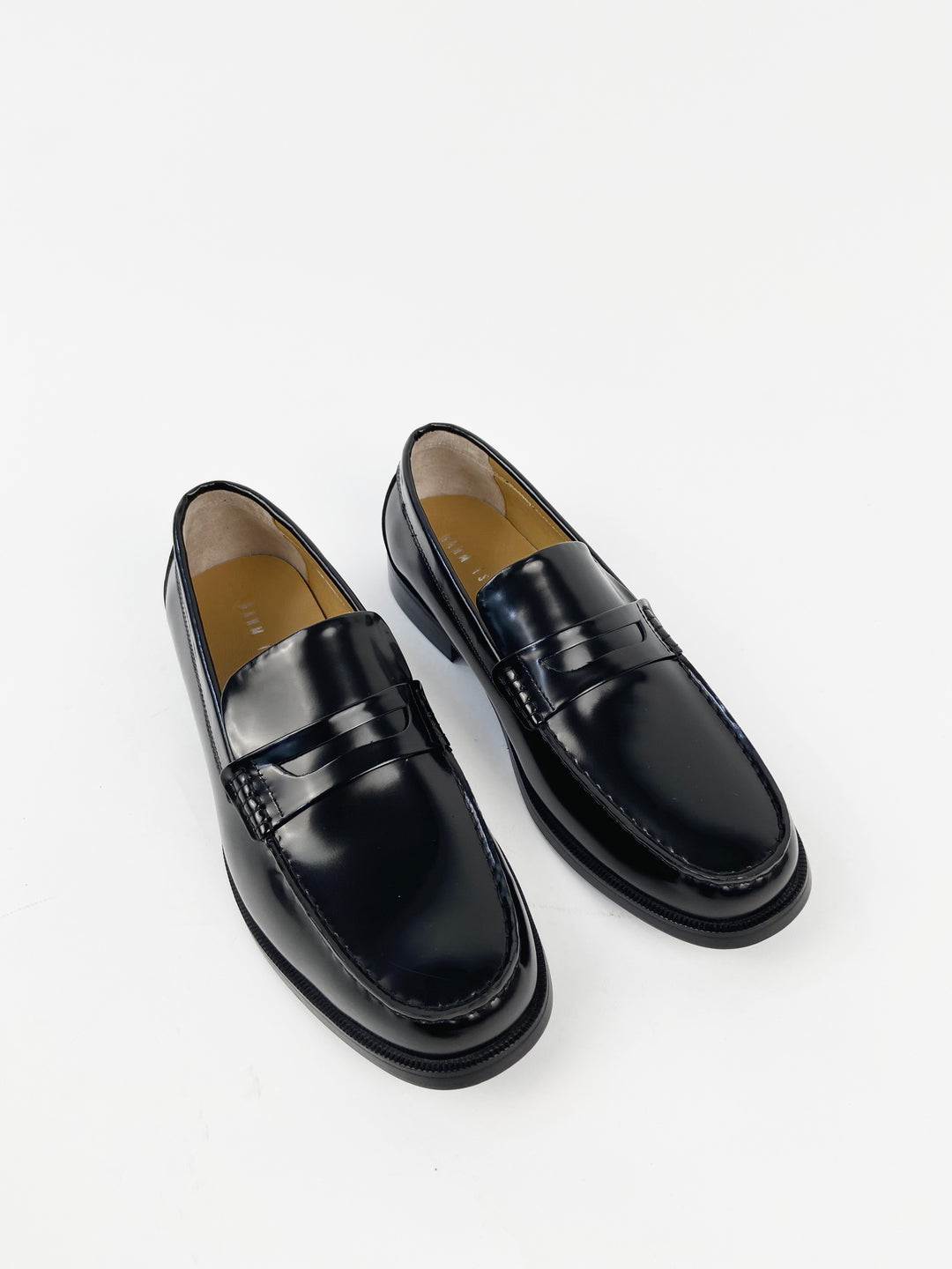 Garm Island Vintage Calf Leather Penny Loafers in black