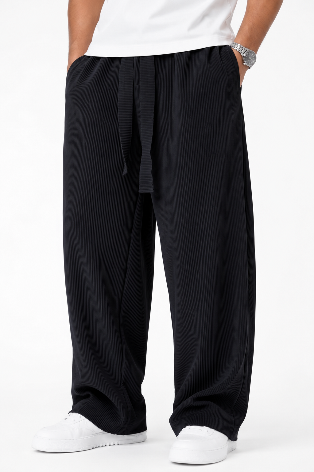 2morrow Belt Detail Pants in Black