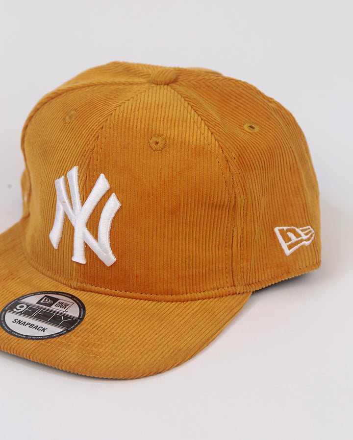 New York Cordroy Adjustable SnapBack in Mustard