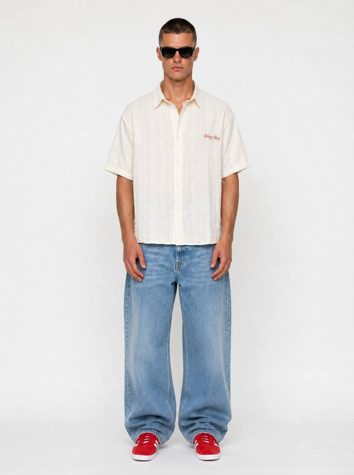 Essence of Life Ravage Studios Striped Shirt in Neutral