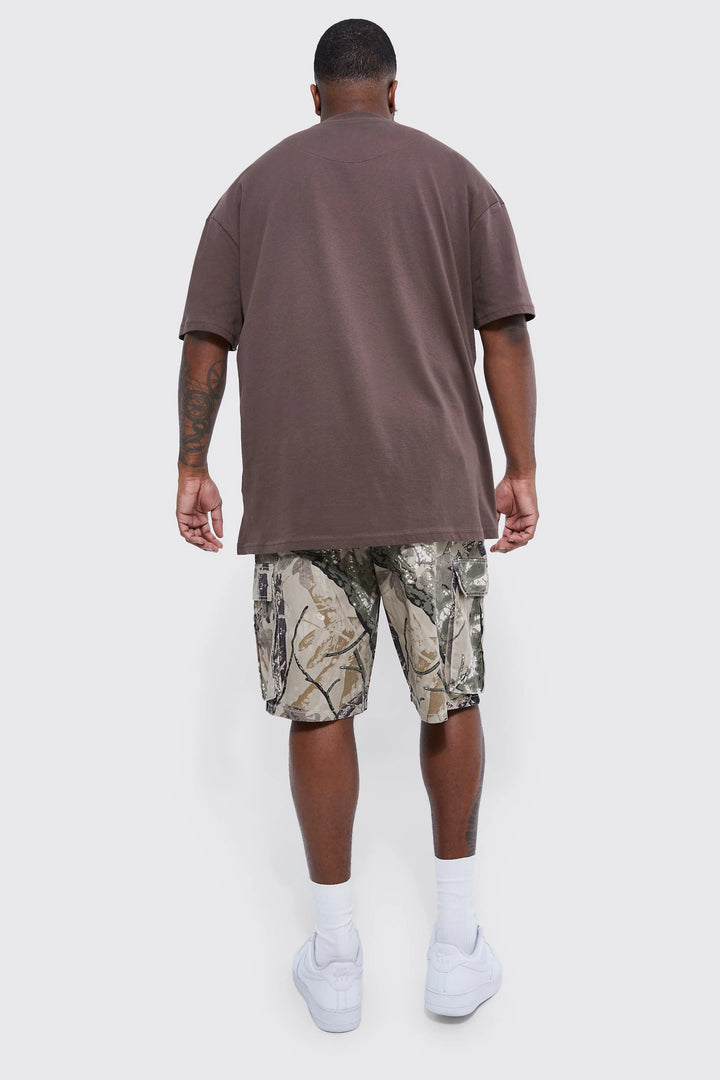 BOOHOOMAN FIXED RELAXED CAMO CARGO SHORT
