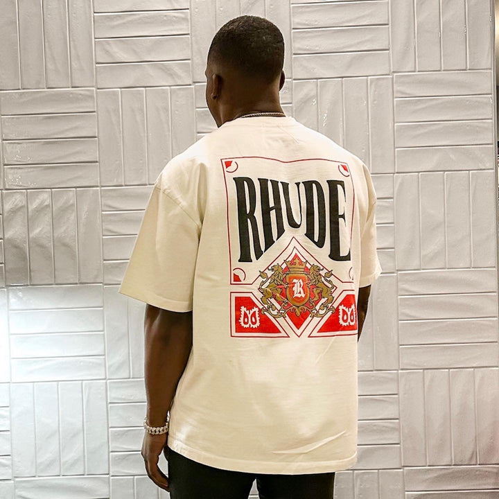 Rhude Card Backprint T-shirt in cream