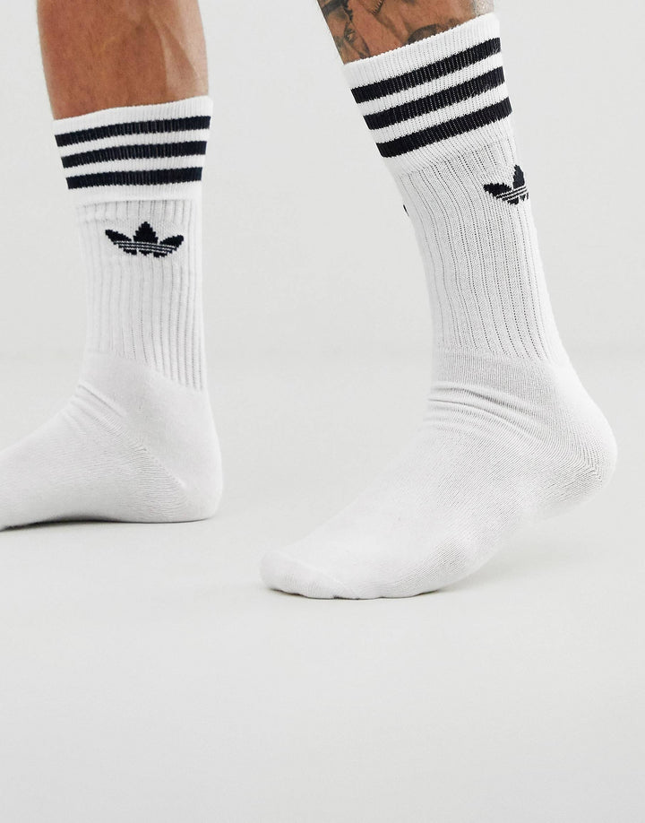 Adidas crew socks white