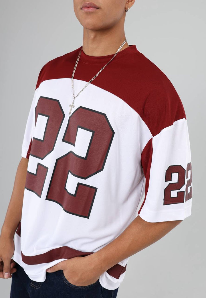 Essence of Life Mesh Jersey in Burgundy
