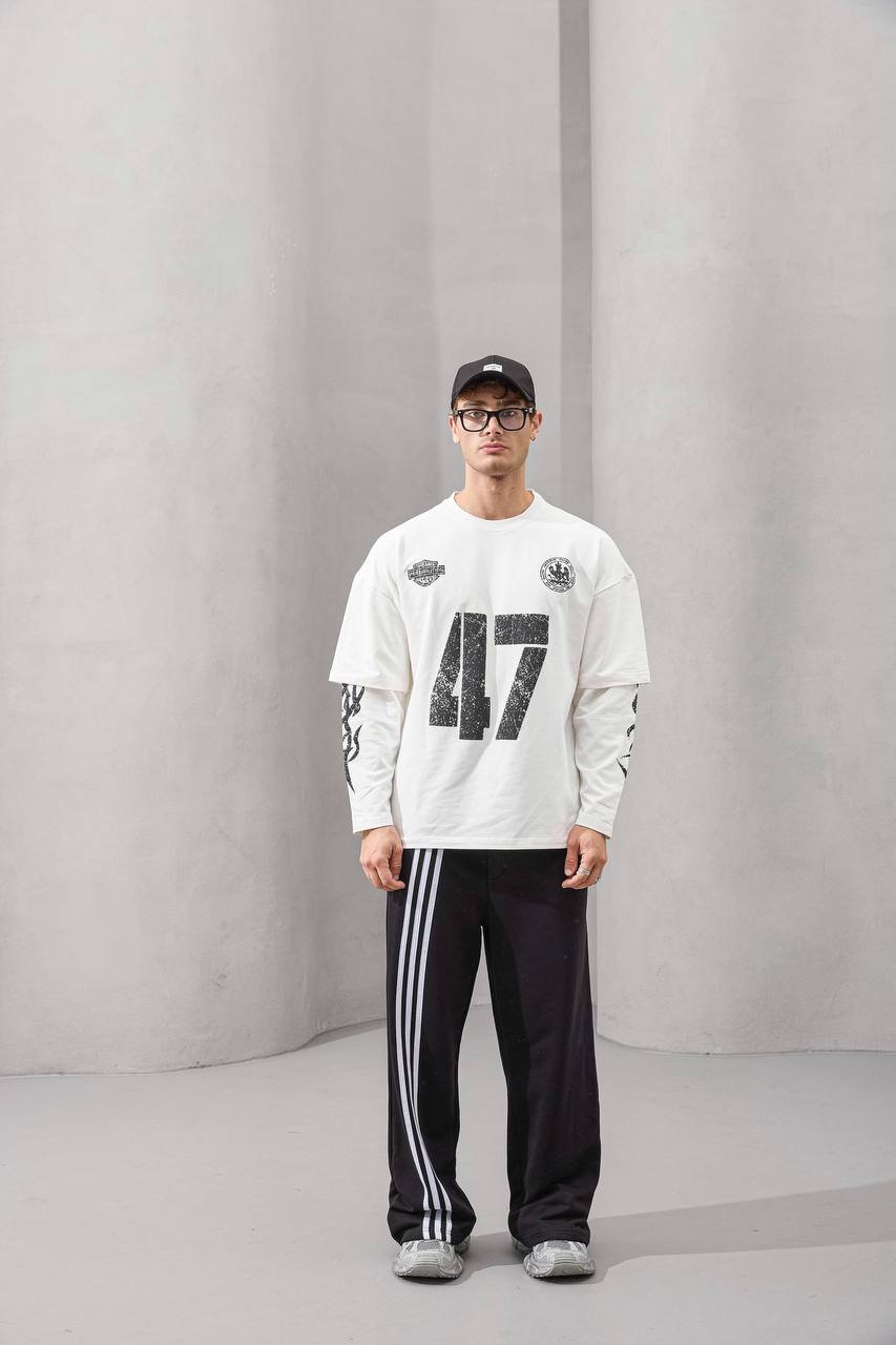2morrow Overized Wild Life Long Sleeve T-shirt in white