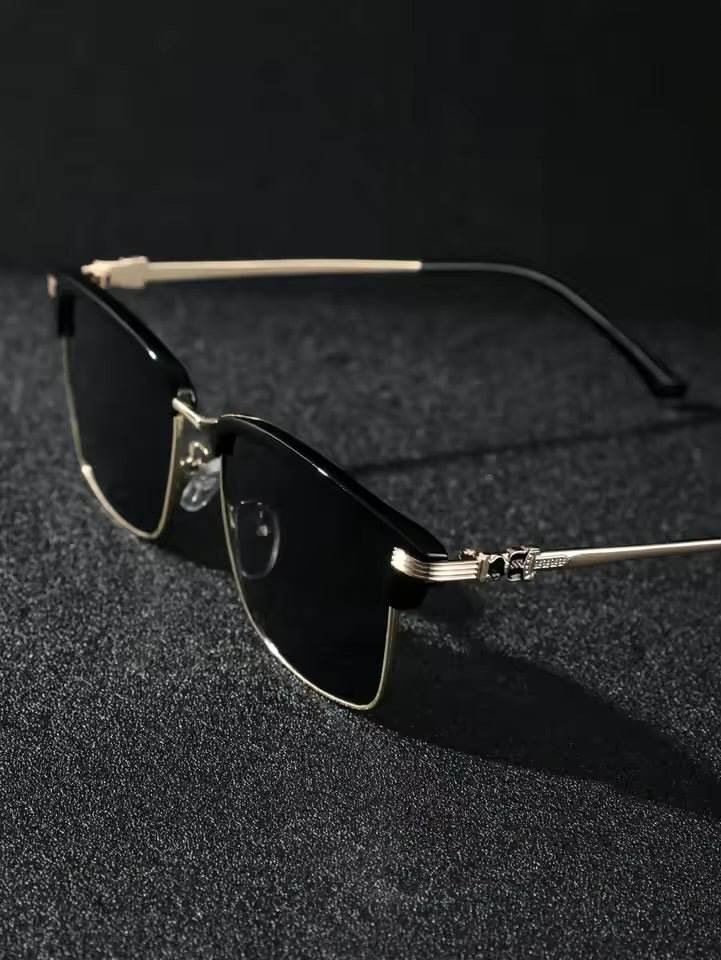 Men's Metal Punk Sun glasses in Black