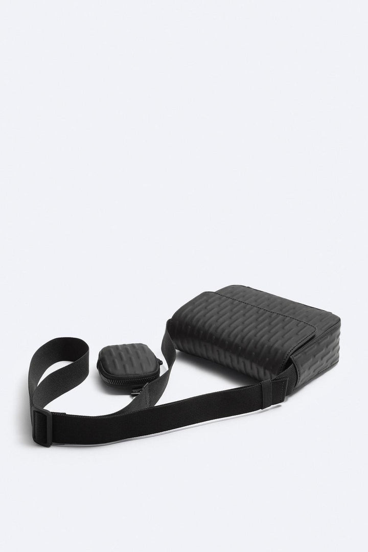Zara embossed Messenger Crossbody Bag