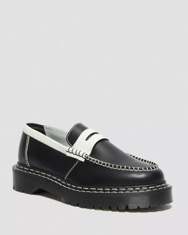 Dr Martens Penton Bex Contrast Leather Loafers in black and white