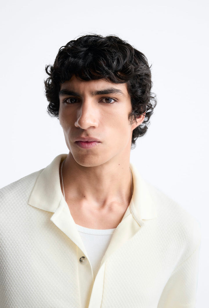ZARA TEXTURED SHIRT ECRU
