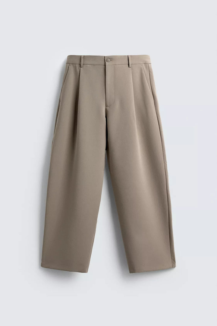 Snazzy smart wide leg pants in beige