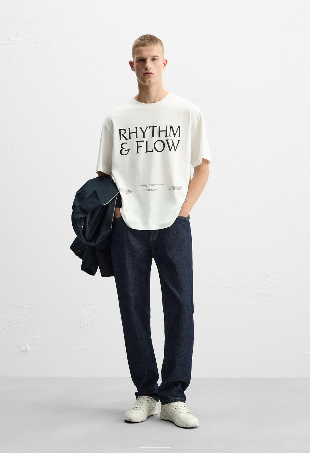 ZARA FADED T-SHIRT WITH SLOGAN