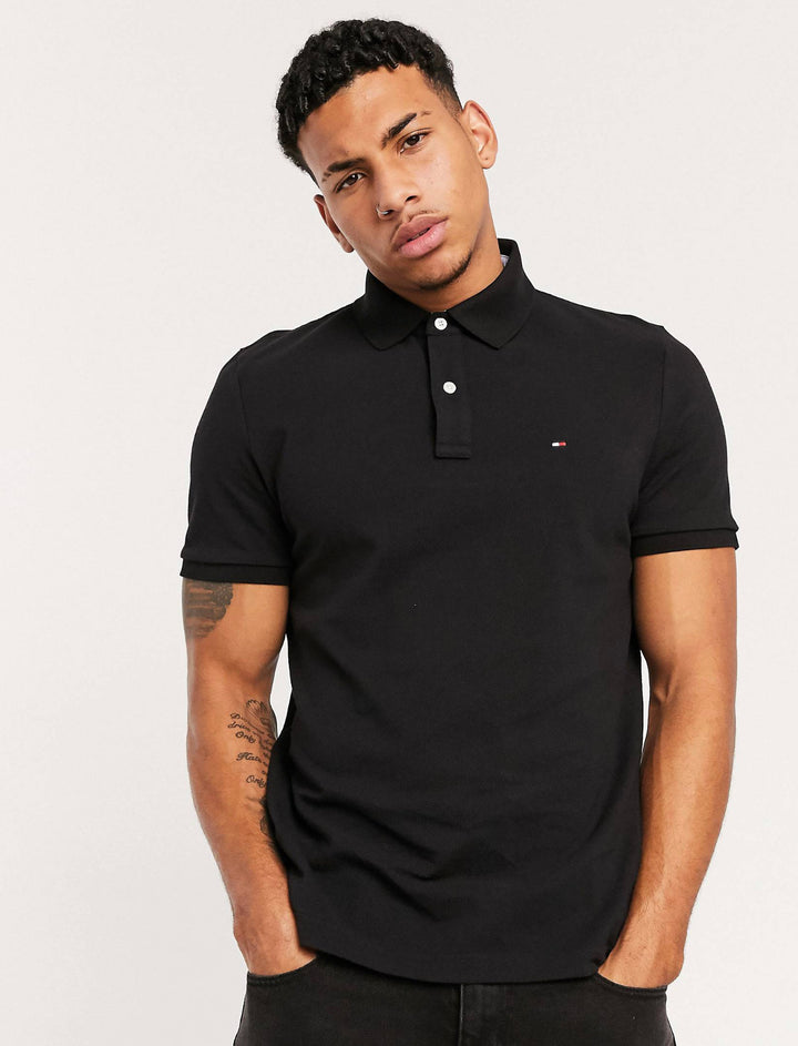 Tommy Hilfiger slim fit polo shirt in black
