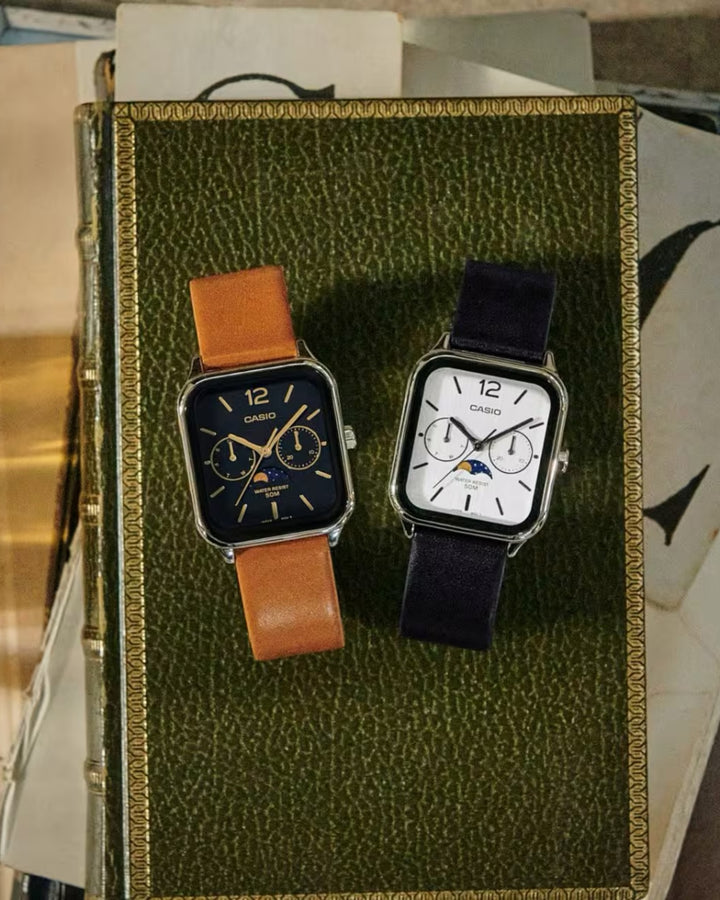 CASIO MTP-M305D-7AV IN LEATHER STRAP