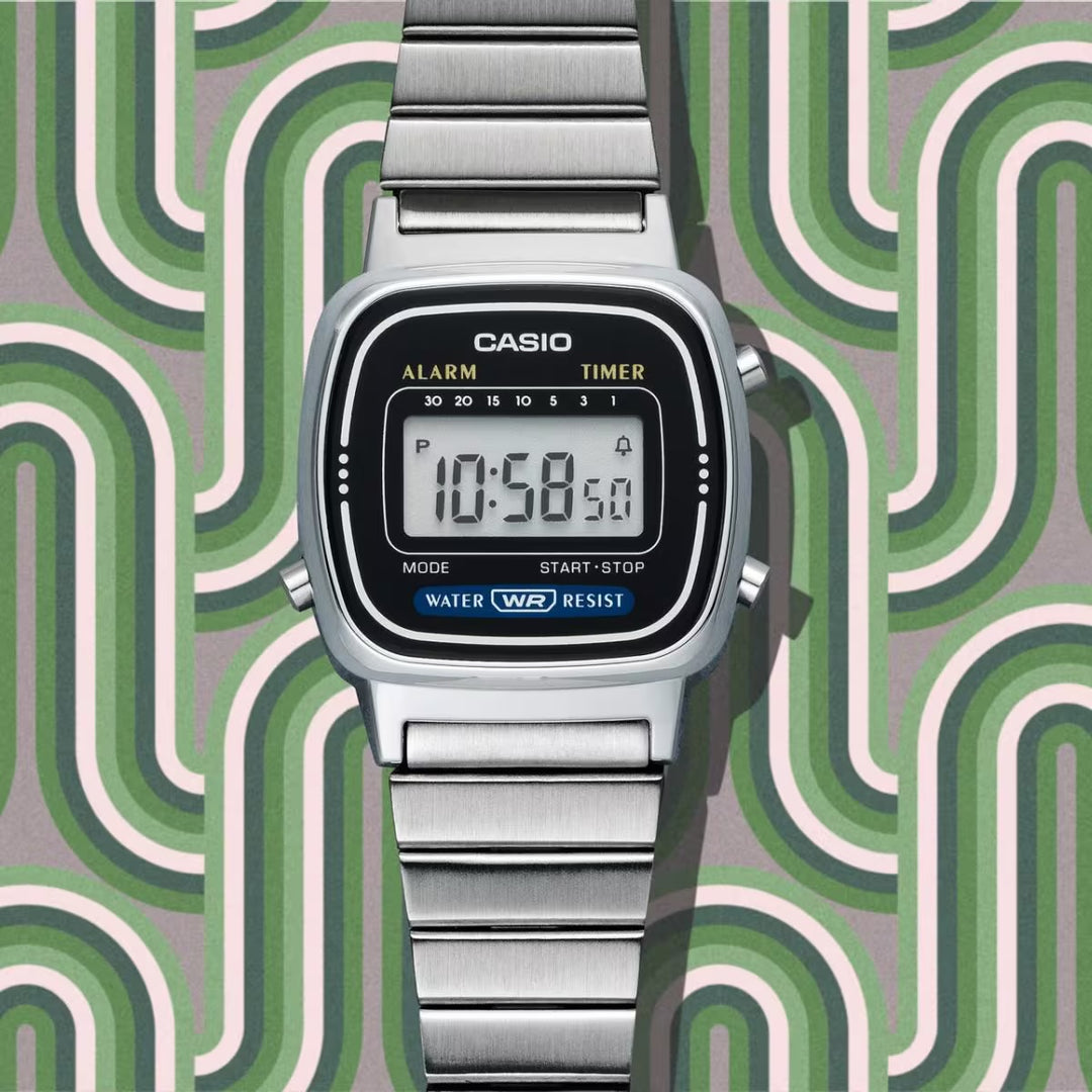 Casio LA670WGA wrist watch in silver