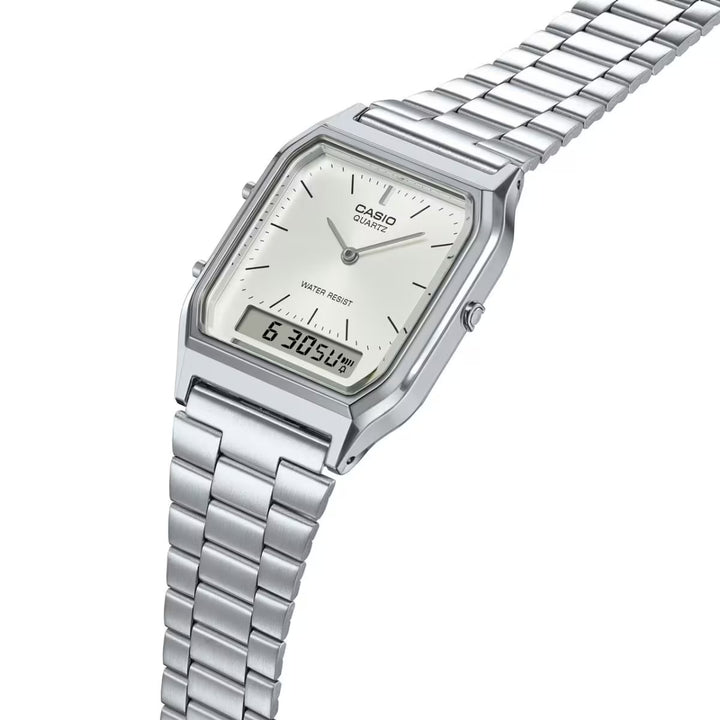 Casio AQ-230 wrist watch in silver