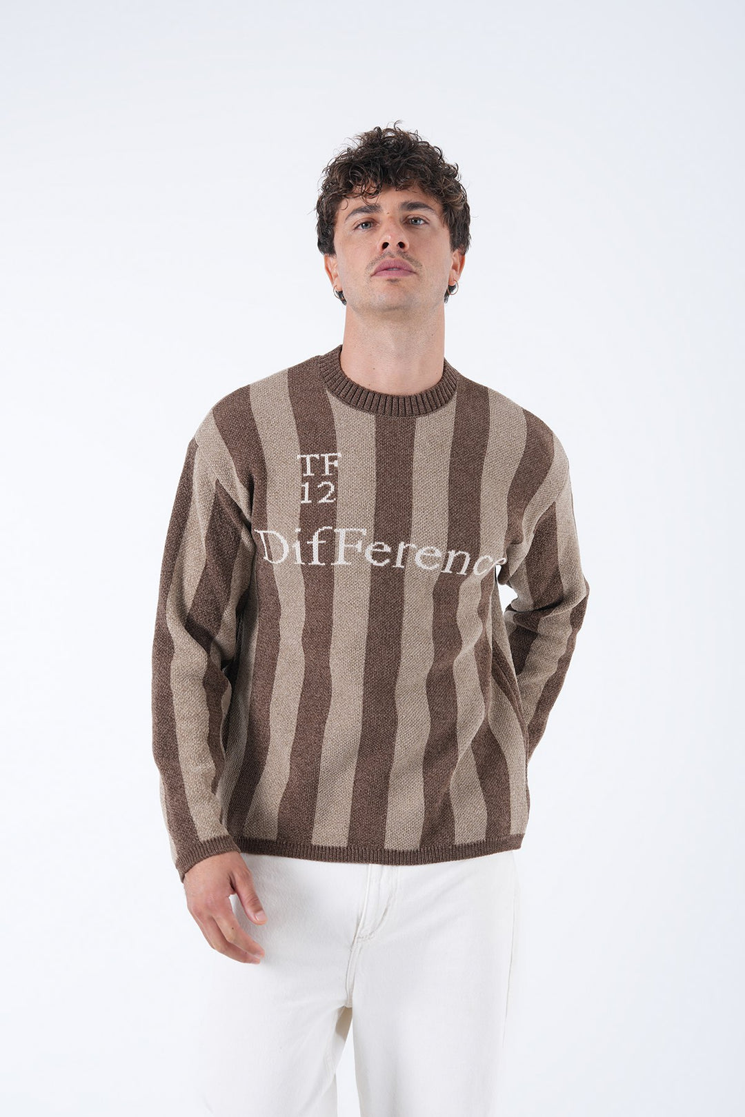 2512 Design Text Print Sweatshirt in brown