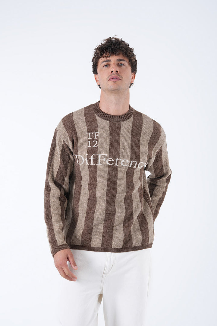 2512 Design Text Print Sweatshirt in brown