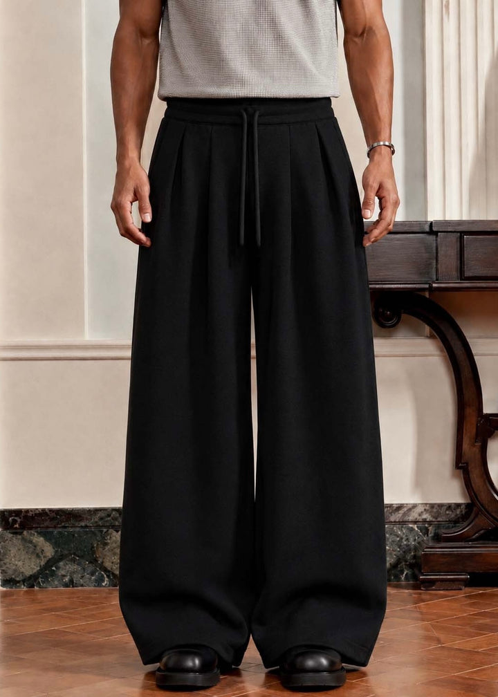 Nuclear Fission double pleated Sweatpants in Black
