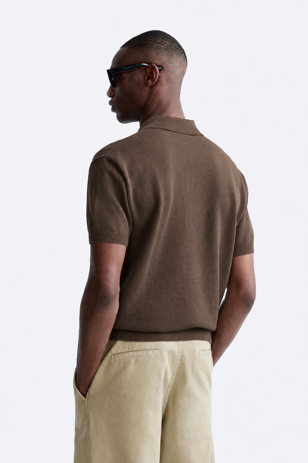 Garm Island Basic Knit Polo in Brown