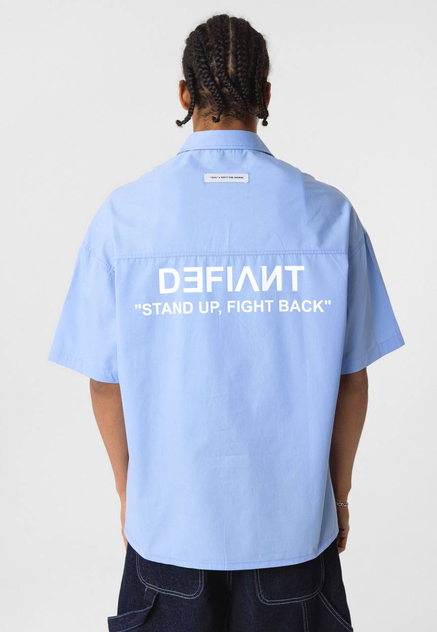 Essence of Life Deviant Backprint Shirt in Blue