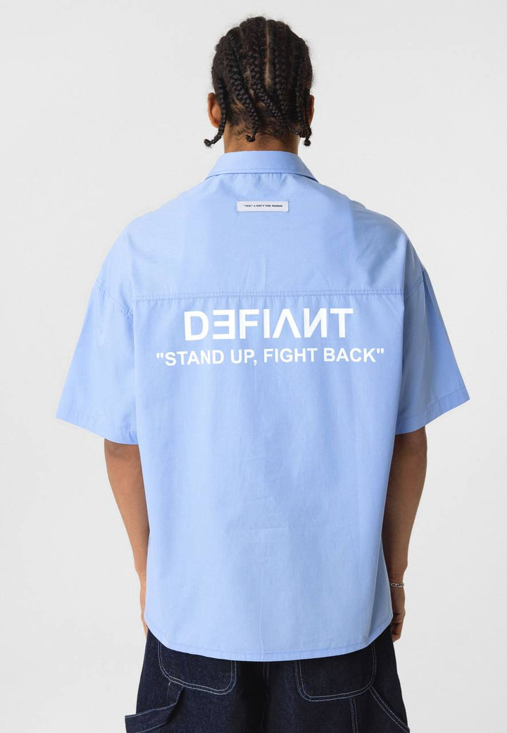 Essence of Life Deviant Backprint Shirt in Blue