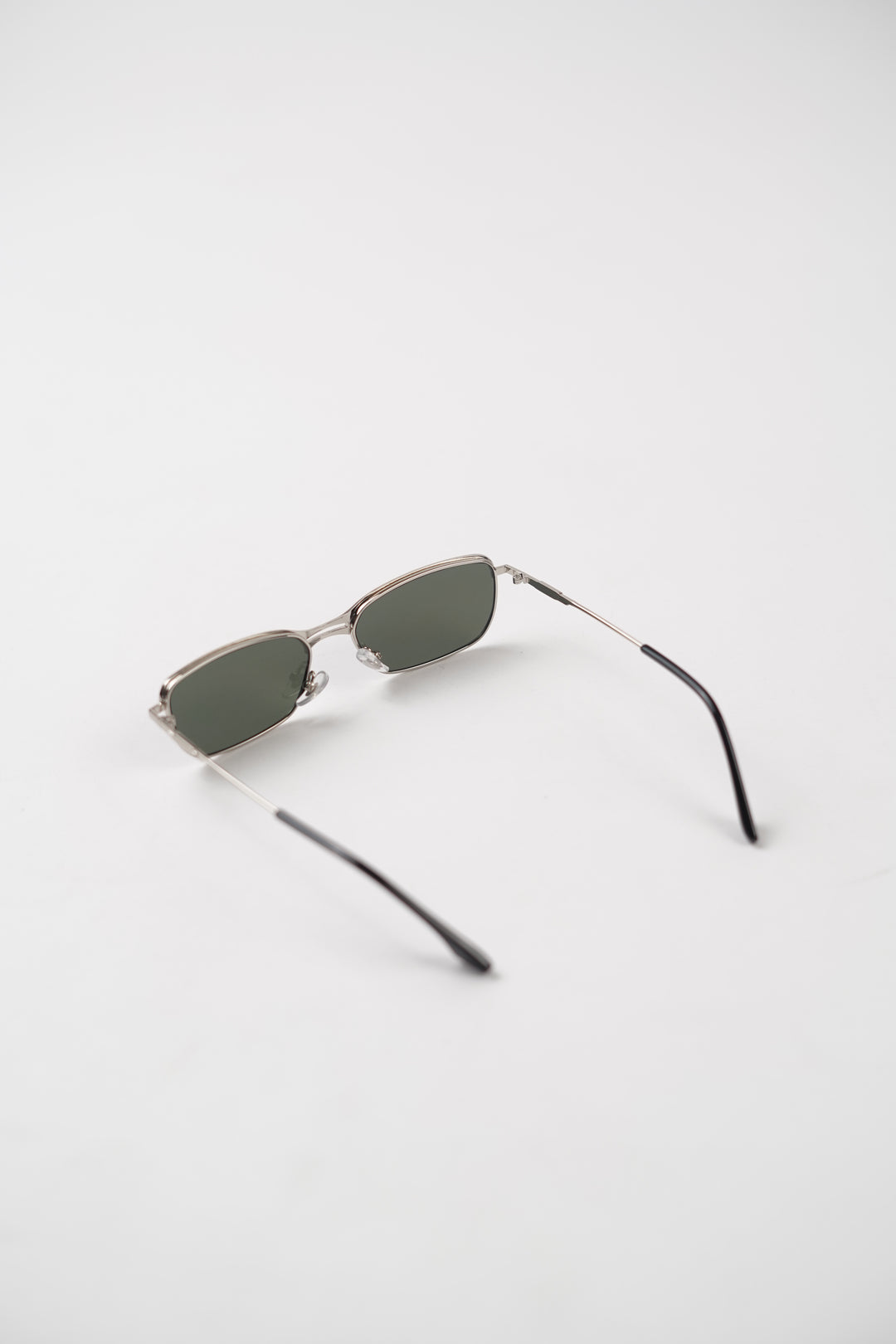 Full Rim Rectangular Silver Green Sun glasses
