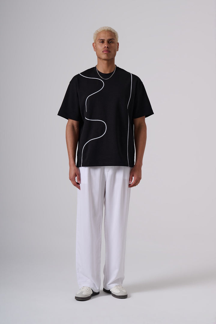 2512 t-shirt with constrast drawing in Black