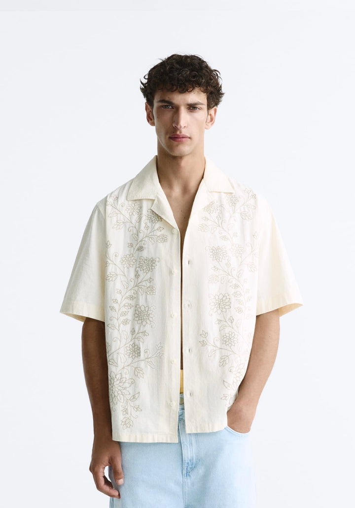 ZARA EMBROIDERED SHIRT SAND