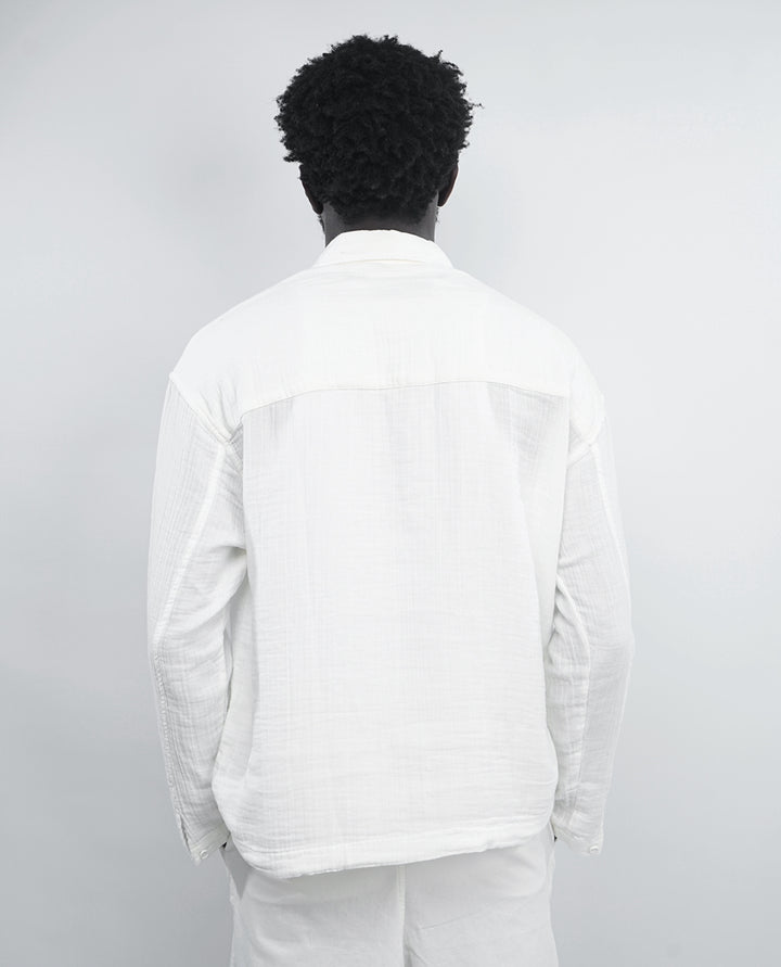 GIESTO linen spring shirt in white