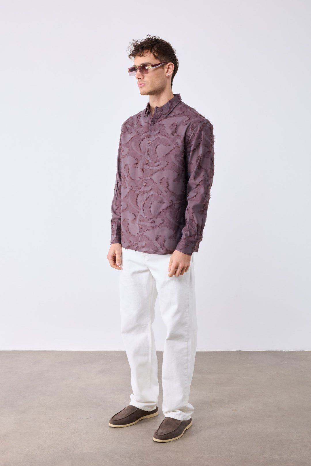 2512 Feather Longsleeve Shirt in Brown