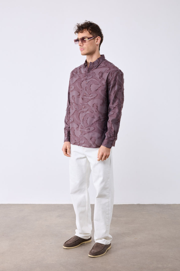 2512 Feather Longsleeve Shirt in Brown