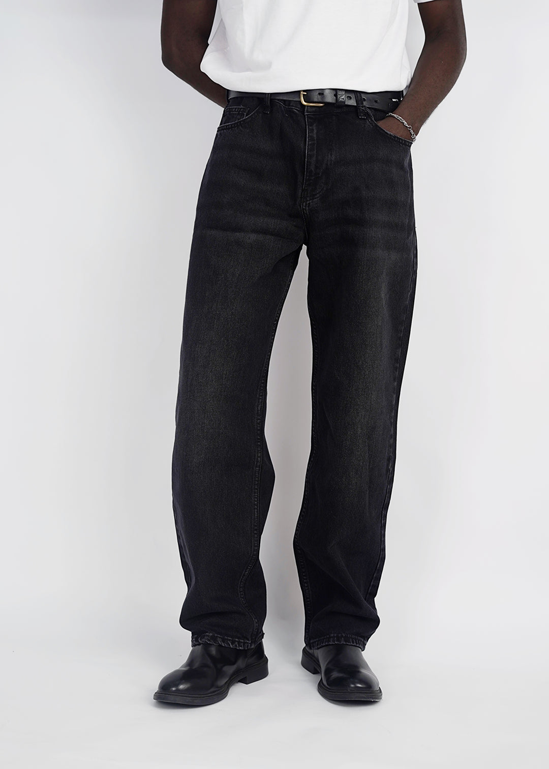 Difransel baggy fit jeans in washed black
