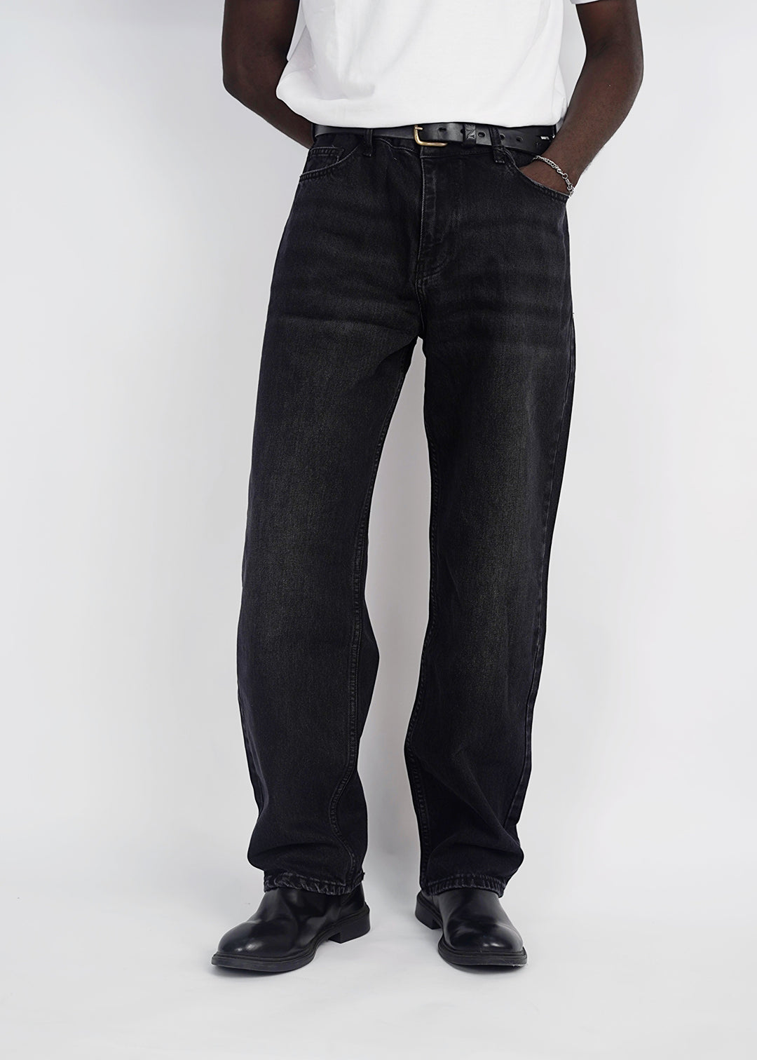Difransel baggy fit jeans in washed black
