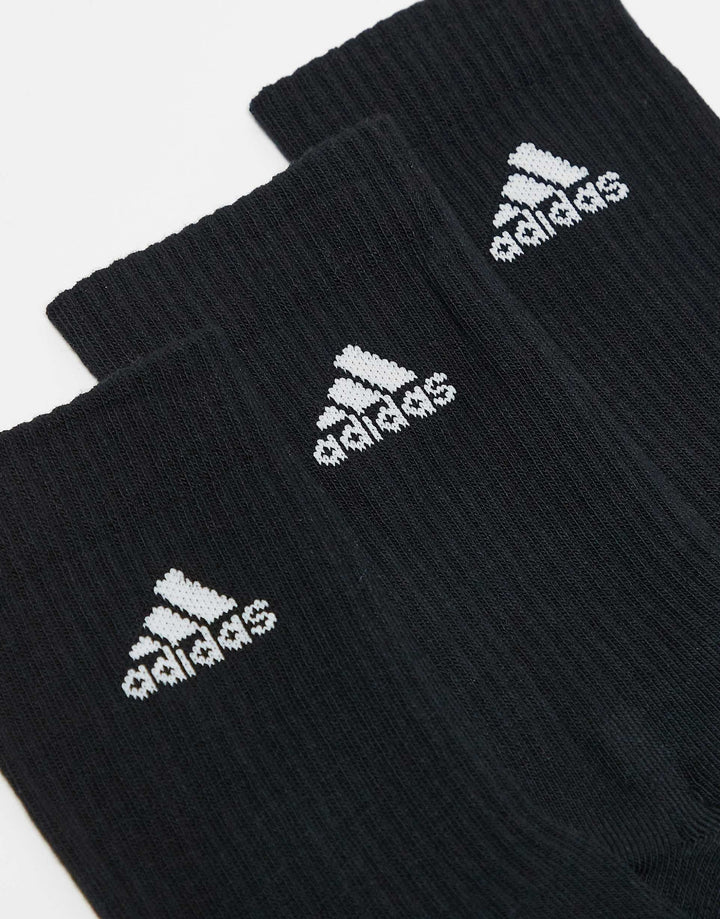 Adidas 3 pack Crew Socks in black