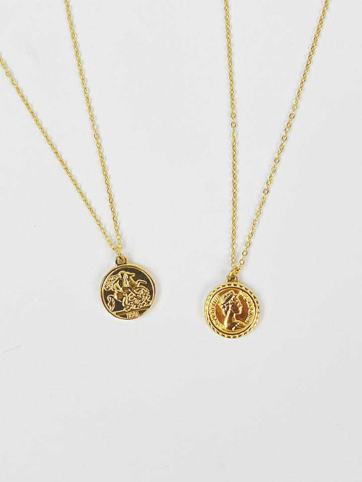 Garm Island Elizabeth Coin reversible necklace in gold