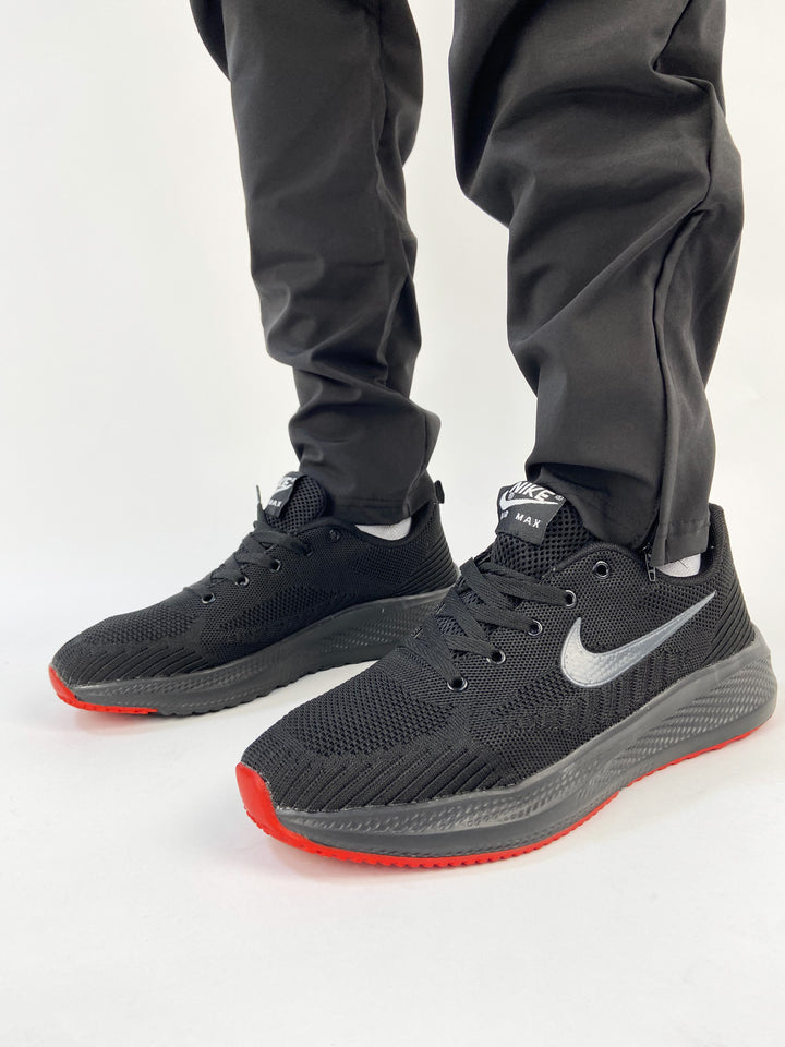Nike air max knit trainers with black&red sole