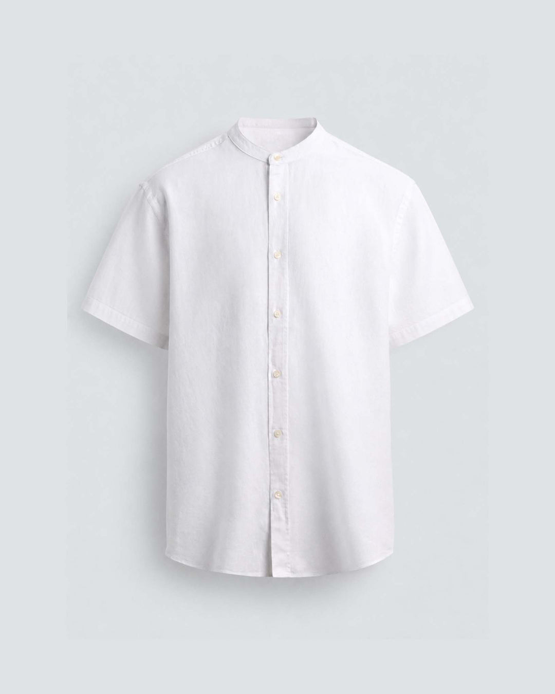 Massimo Linen Short Sleeve Button Down Shirt in White