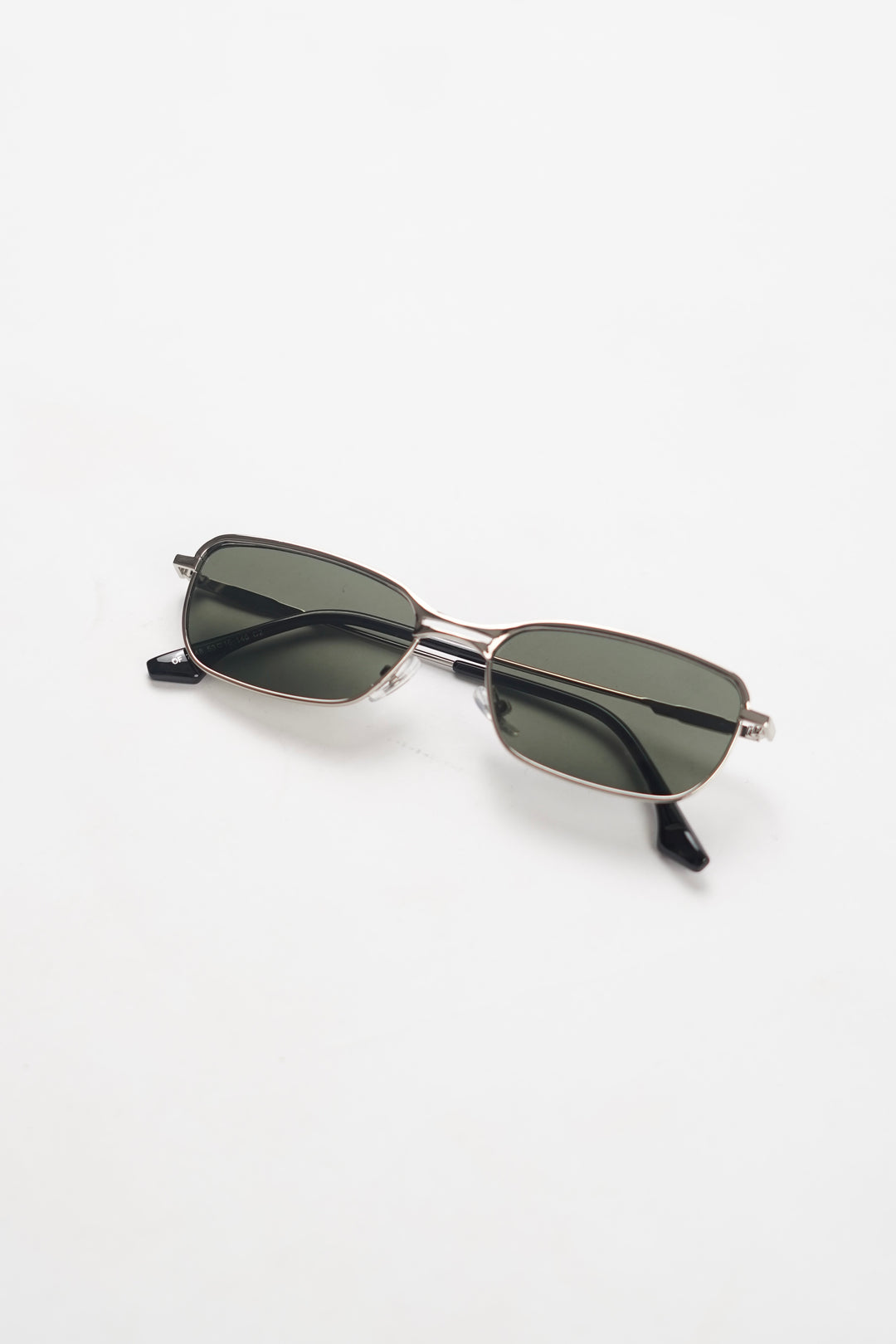 Full Rim Rectangular Silver Green Sun glasses