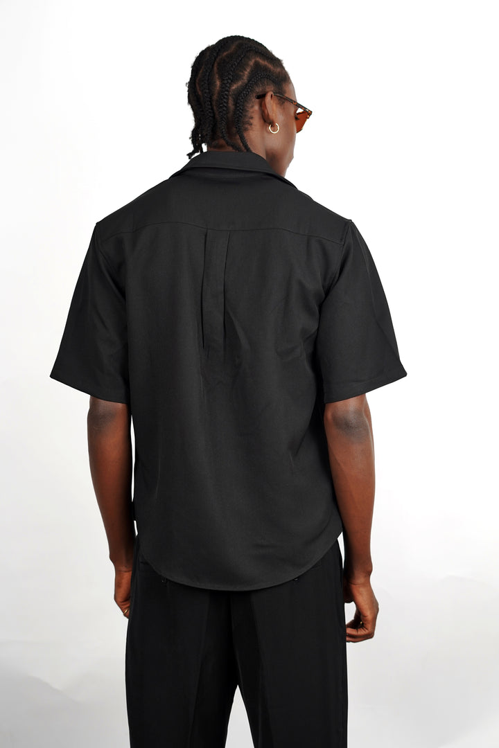 M Studio Flap Polo Shirt in Black