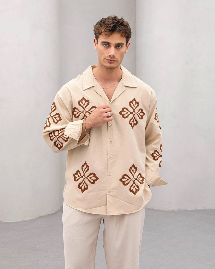 2morrow Floral Mosaic Shirt in Brown