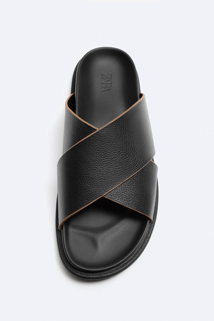 Zara Leather Cross Over Sandals