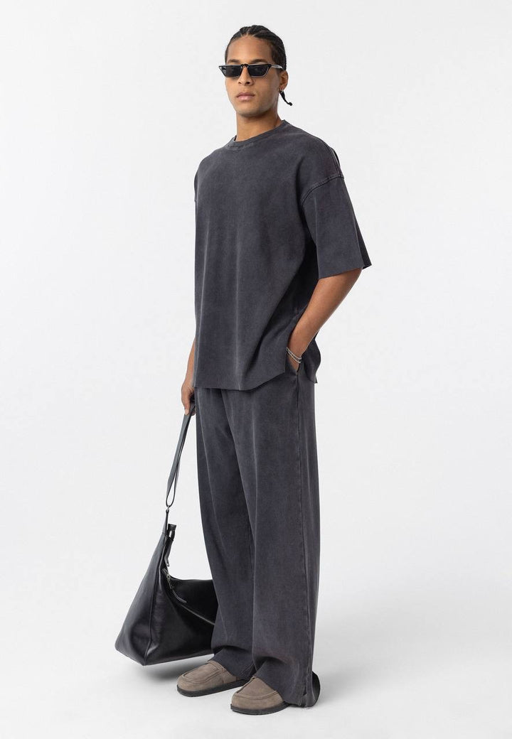 Essence of life washed pants in black