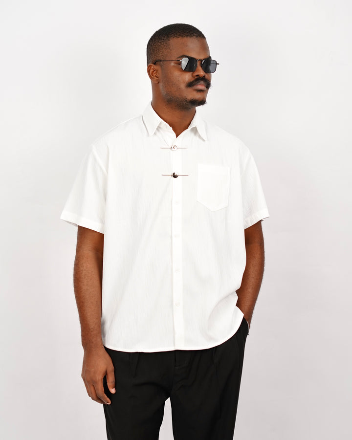 The Pool Brooch Detail T-shirt in White