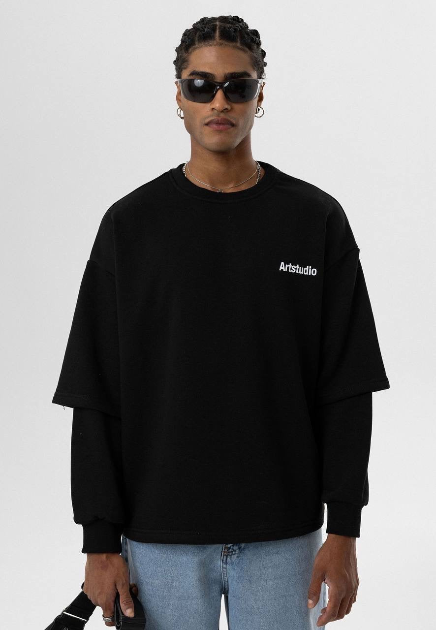 Essence of Life Longsleeve Layered t-shirt in black